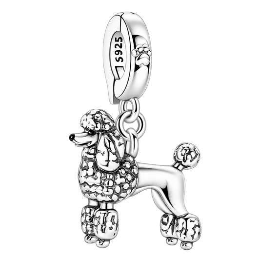 Silver poodle charm — complete product