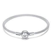 Gleam Forever Love 925 Sterling Silver Snake-Chain Bracelet